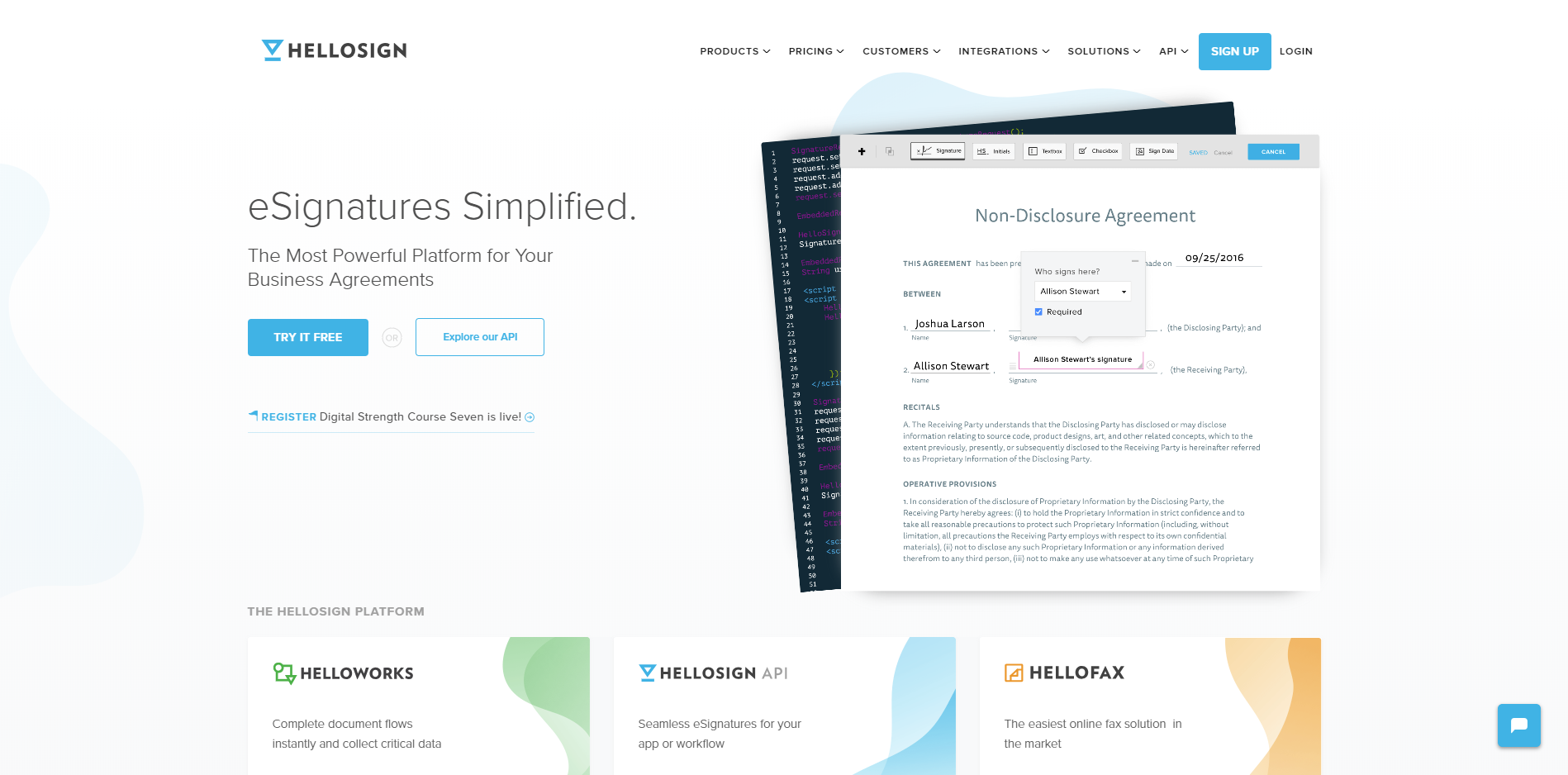 Hellosign lets you sign documents and contracts Hellosign lets you sign documents and contracts
